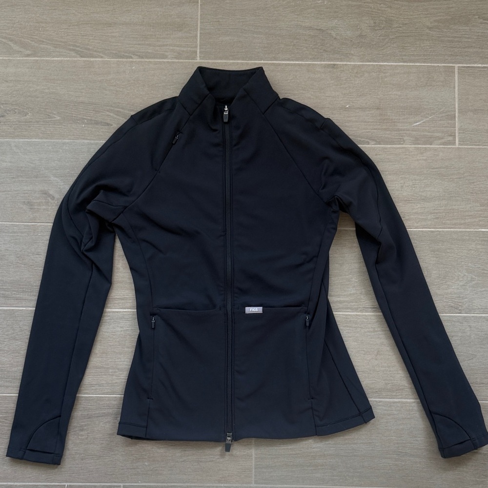 Figs On-shift ContourKnit Jacket- black- women’s small